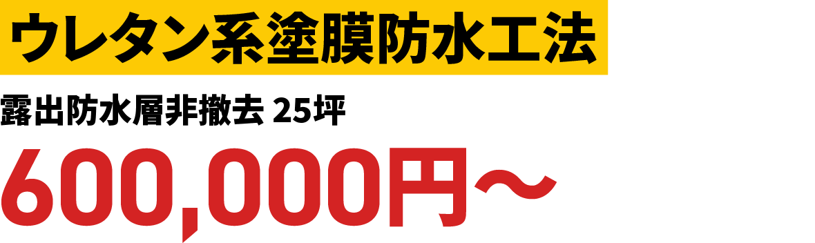露出防水層非撤去ウレタン系塗膜防水工法