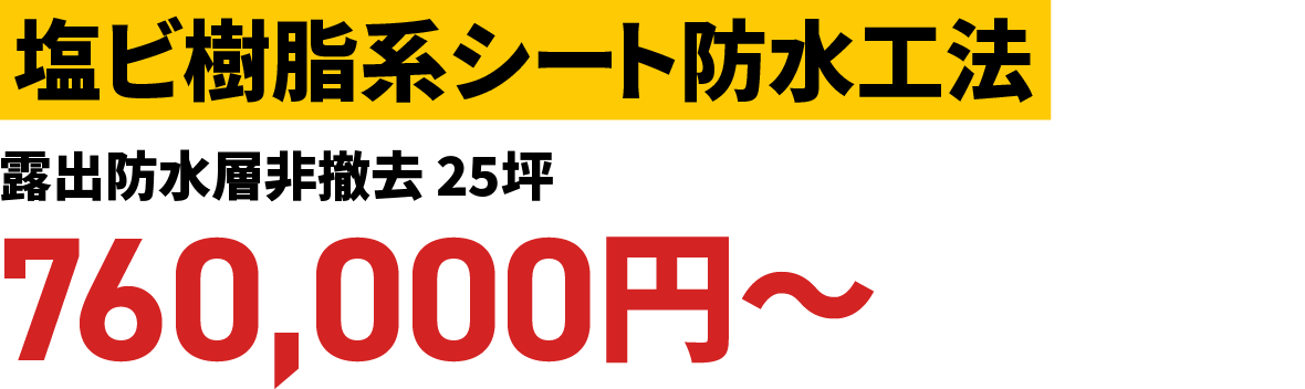 露出防水層非撤去塩ビ樹脂系シート防水工法